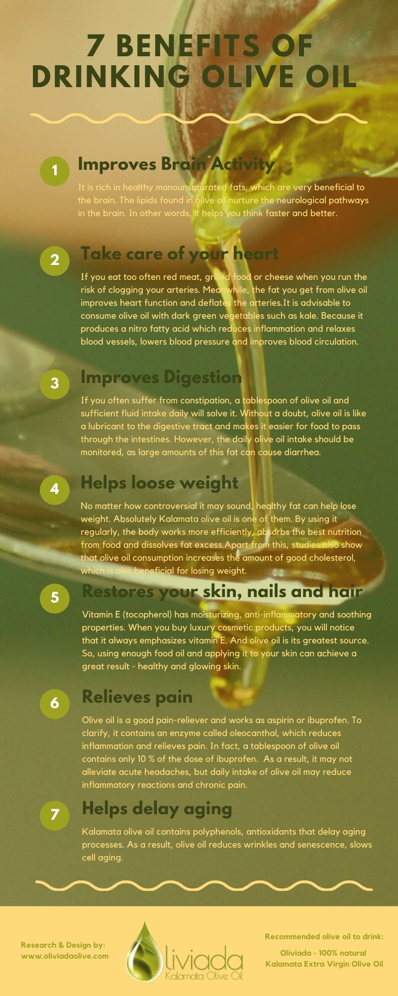 Benefits of drinking Kalamata olive oil