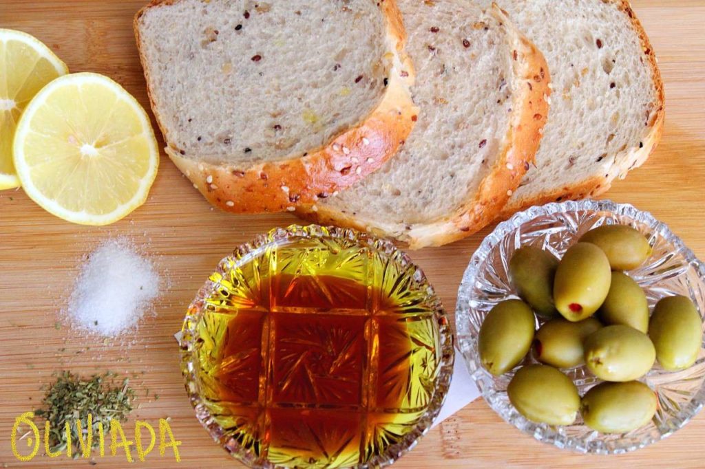olive oil and balsamic vinegar bread dip platter